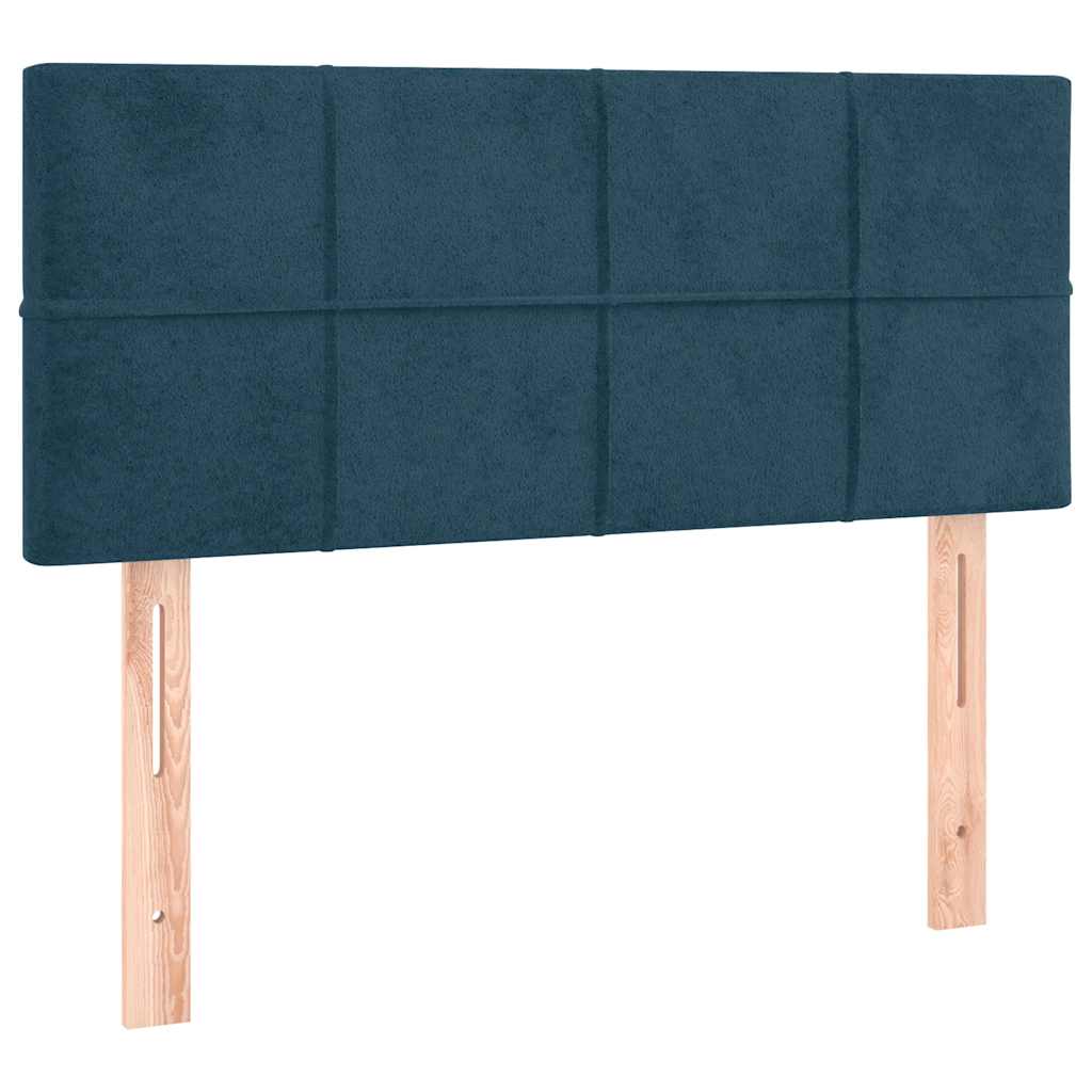 vidaXL Κρεβάτι Boxspring με Στρώμα Σκούρο Μπλε 120x200 εκ. Βελούδινο