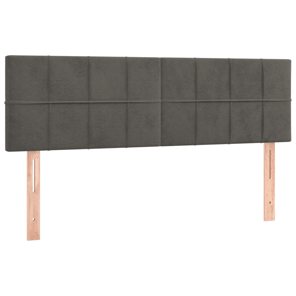 vidaXL Κρεβάτι Boxspring με Στρώμα Σκούρο Γκρι 140x190 εκ. Βελούδινο