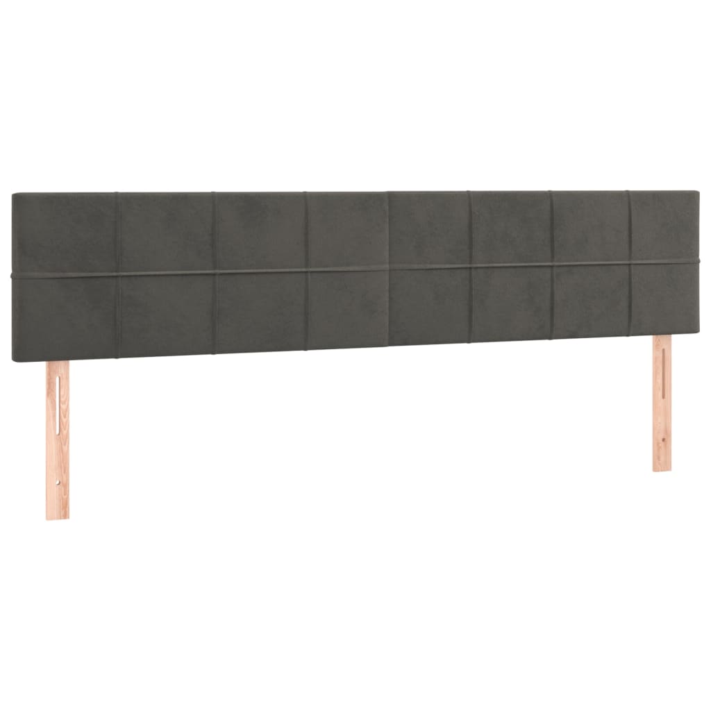 vidaXL Κρεβάτι Boxspring με Στρώμα Σκούρο Γκρι 180x200 εκ. Βελούδινο