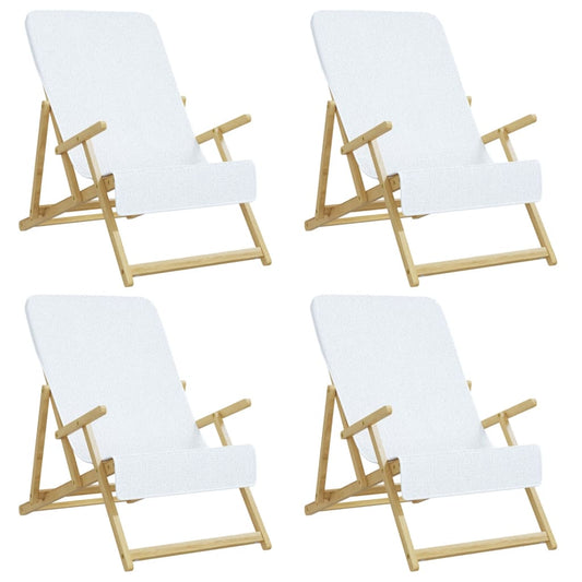 vidaXL Πετσέτες Θαλάσσης 4 τεμ. Λευκές 60 x 135 εκ. Ύφασμα 400 GSM