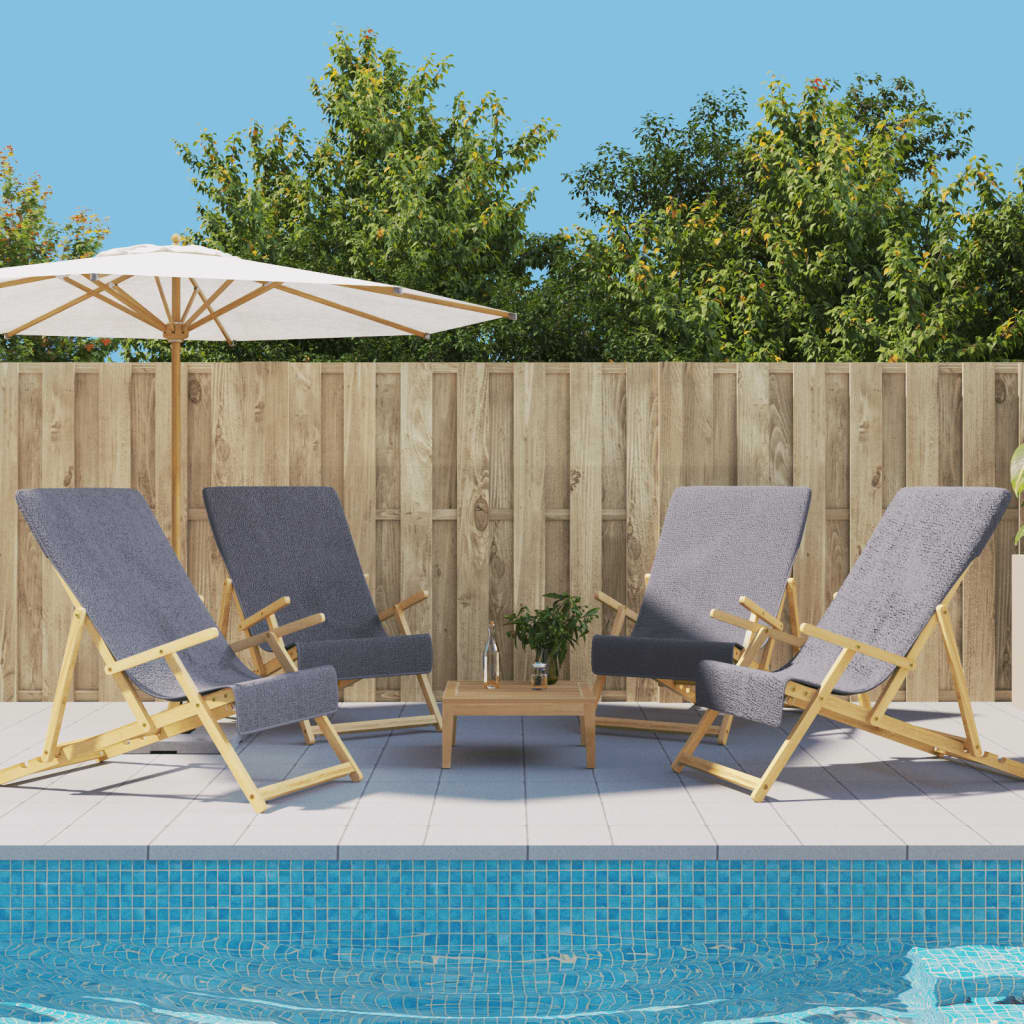 vidaXL Πετσέτες Θαλάσσης 4 τεμ. Ανθρακί 60 x 135 εκ. Ύφασμα 400 GSM