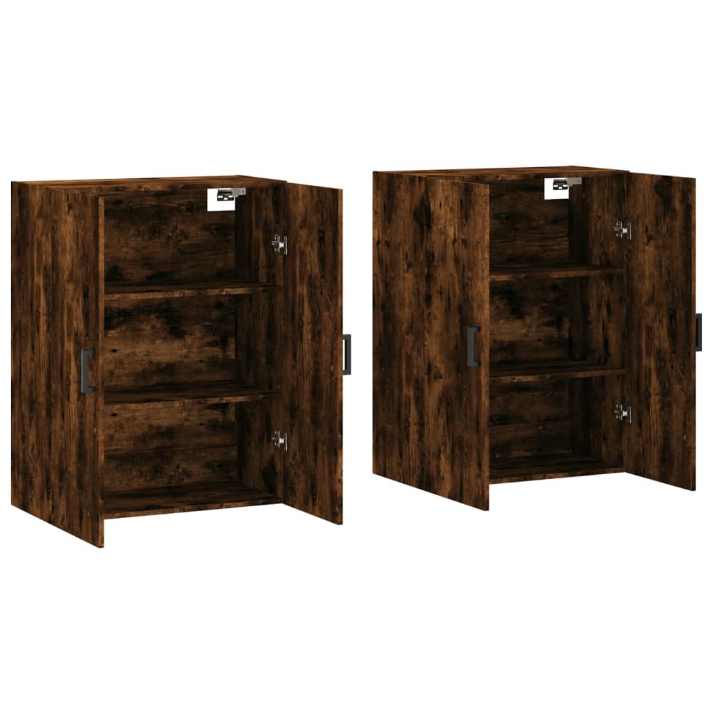 vidaXL Ντουλάπια Τοίχου 2 τεμ. Καπνιστή Δρυς 69,5 x 34 x 90 εκ.