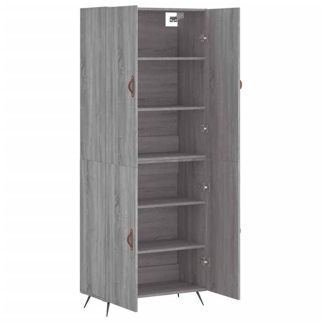 vidaXL Ντουλάπι Γκρι Sonoma 69,5 x 34 x 180 εκ. Επεξεργασμένο Ξύλο