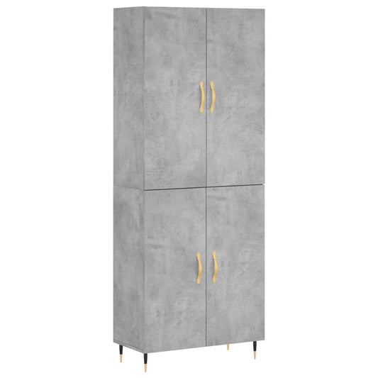 vidaXL Ντουλάπι Γκρι Σκυροδέματος 69,5x34x180 εκ. Επεξεργασμένο Ξύλο