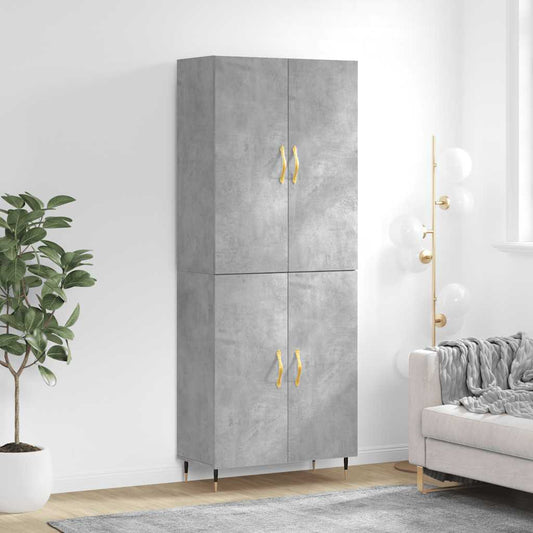 vidaXL Ντουλάπι Γκρι Σκυροδέματος 69,5x34x180 εκ. Επεξεργασμένο Ξύλο