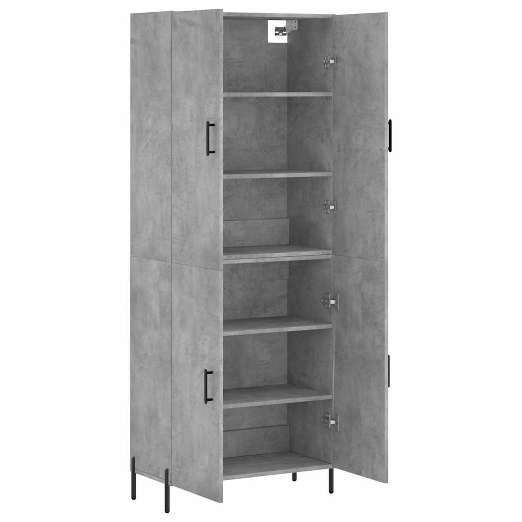 vidaXL Ντουλάπι Γκρι Σκυροδέματος 69,5x34x180 εκ. Επεξεργασμένο Ξύλο