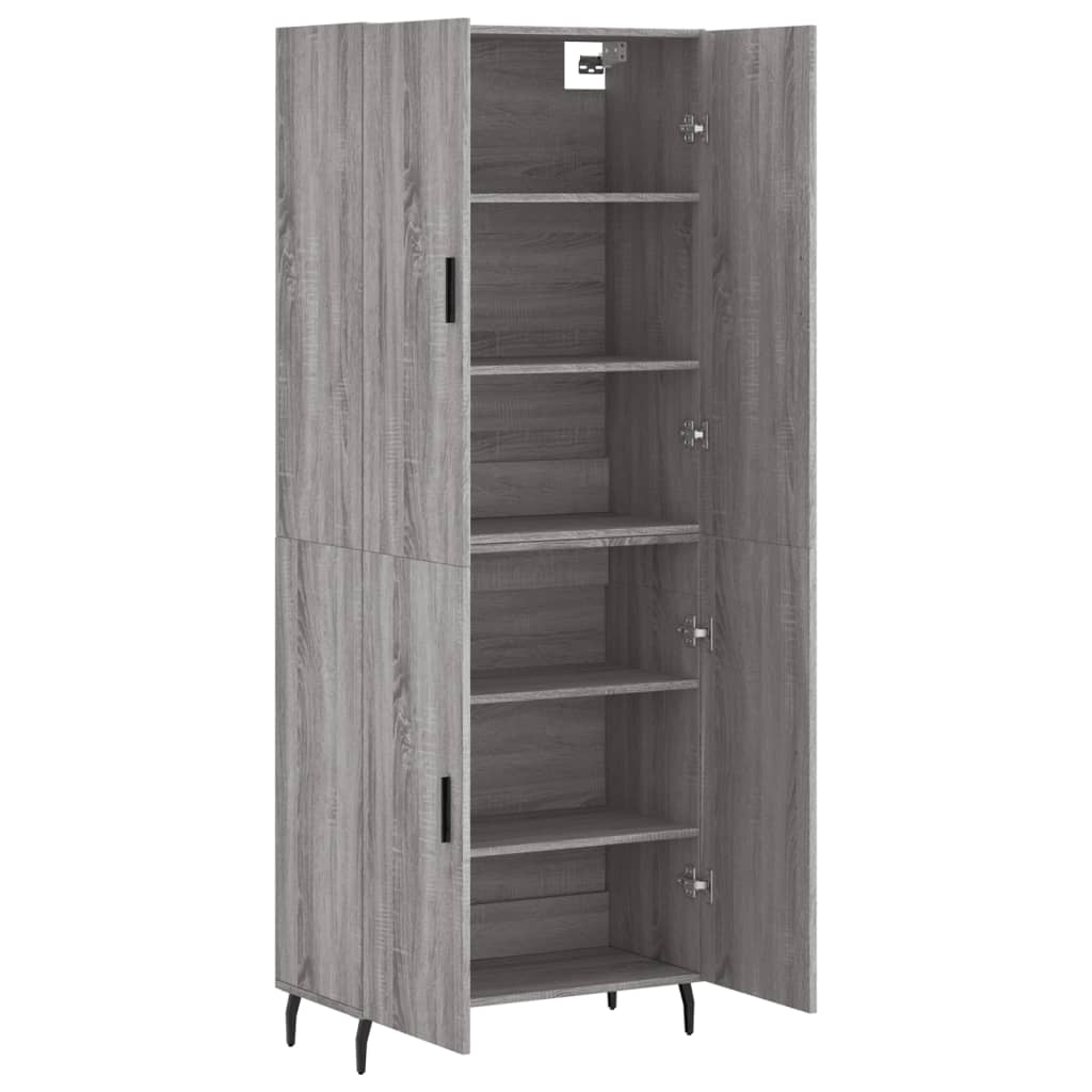 vidaXL Ντουλάπι Γκρι Sonoma 69,5 x 34 x 180 εκ. Επεξεργασμένο Ξύλο