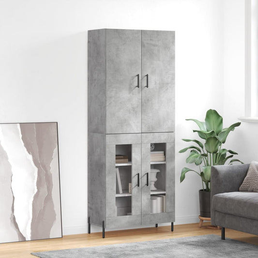 vidaXL Ντουλάπι Γκρι Σκυροδέματος 69,5x34x180 εκ. Επεξεργασμένο Ξύλο