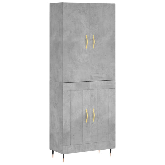 vidaXL Ντουλάπι Γκρι Σκυροδέματος 69,5x34x180 εκ. Επεξεργασμένο Ξύλο