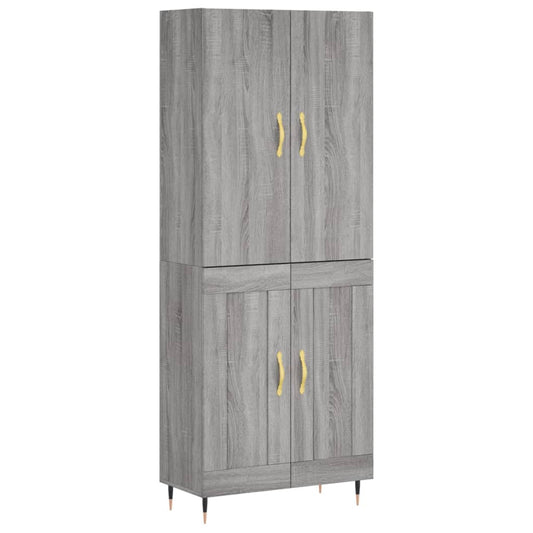 vidaXL Ντουλάπι Γκρι Sonoma 69,5 x 34 x 180 εκ. Επεξεργασμένο Ξύλο