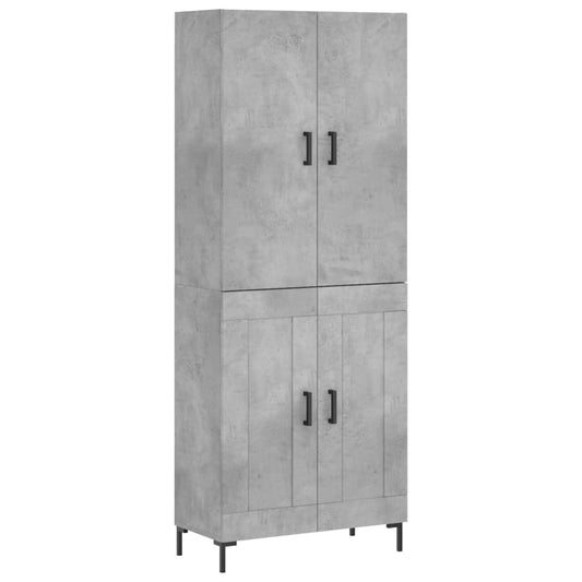 vidaXL Ντουλάπι Γκρι Σκυροδέματος 69,5x34x180 εκ. Επεξεργασμένο Ξύλο