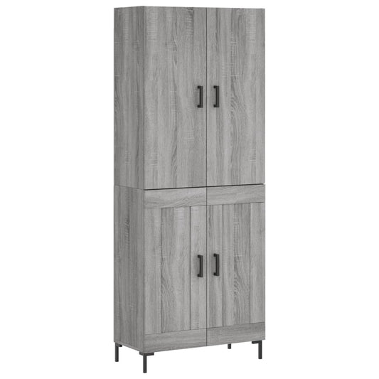 vidaXL Ντουλάπι Γκρι Sonoma 69,5 x 34 x 180 εκ. Επεξεργασμένο Ξύλο