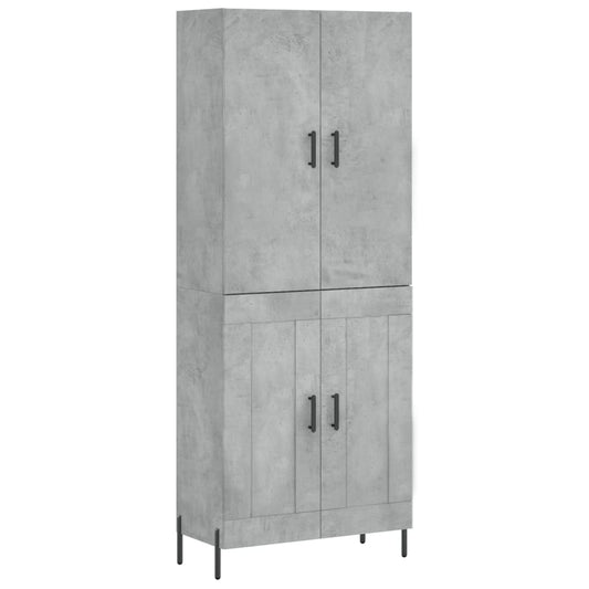 vidaXL Ντουλάπι Γκρι Σκυροδέματος 69,5x34x180 εκ. Επεξεργασμένο Ξύλο