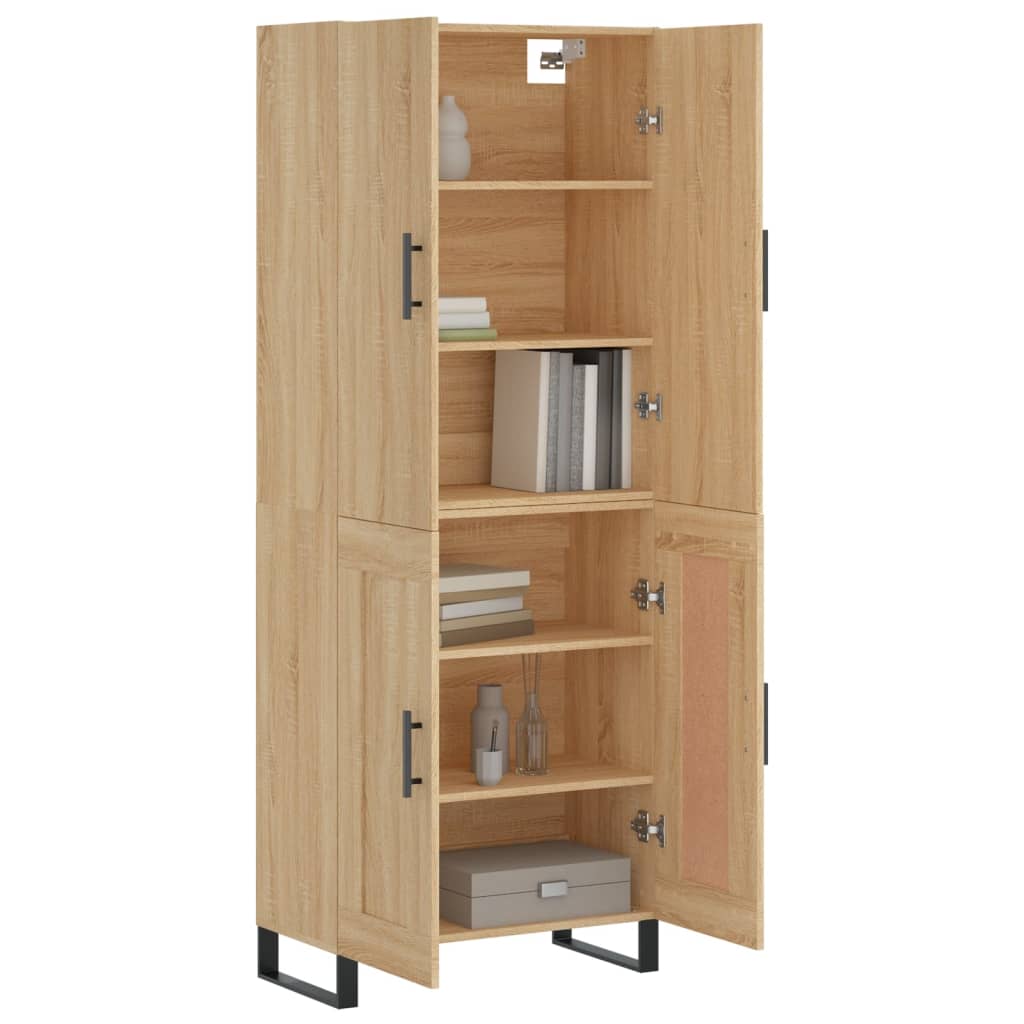 vidaXL Ντουλάπι Sonoma δρυς 69,5 x 34 x 180 εκ. από Επεξεργασμένο Ξύλο
