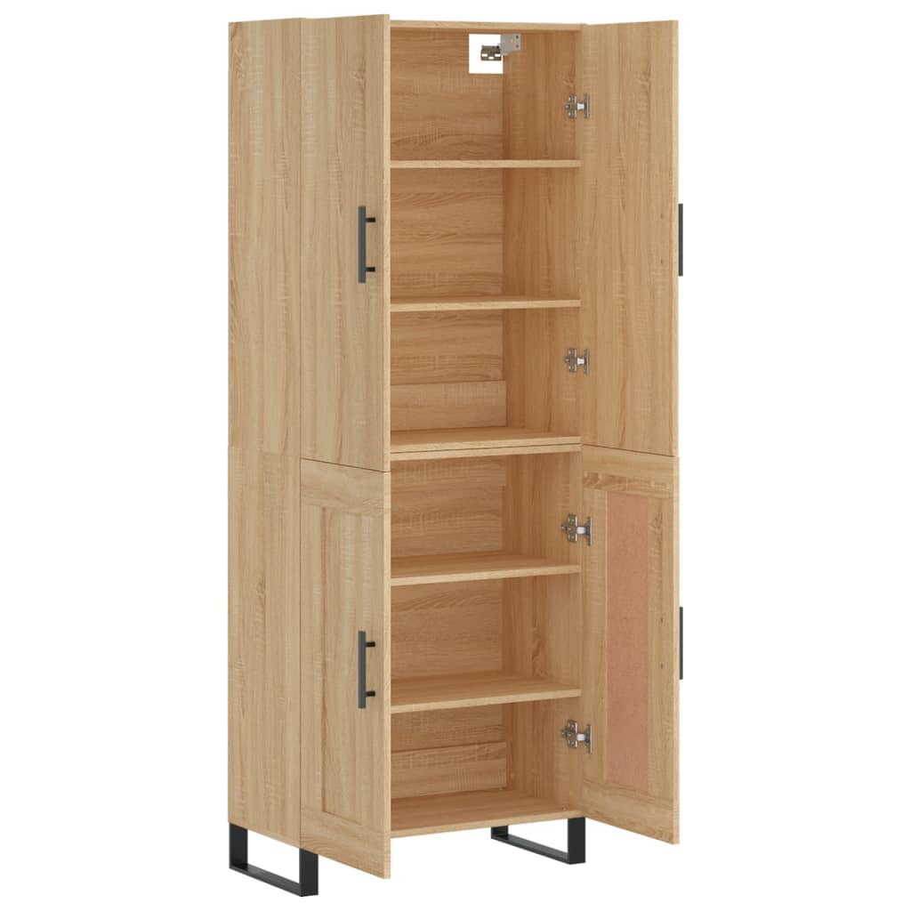 vidaXL Ντουλάπι Sonoma δρυς 69,5 x 34 x 180 εκ. από Επεξεργασμένο Ξύλο