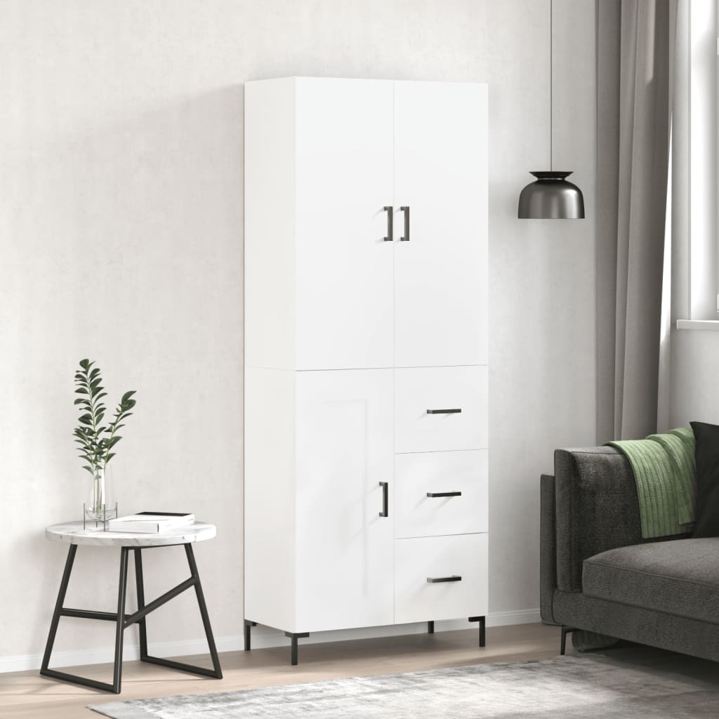vidaXL Ντουλάπι Λευκό 69,5x34x180 εκ. από Επεξεργασμένο Ξύλο