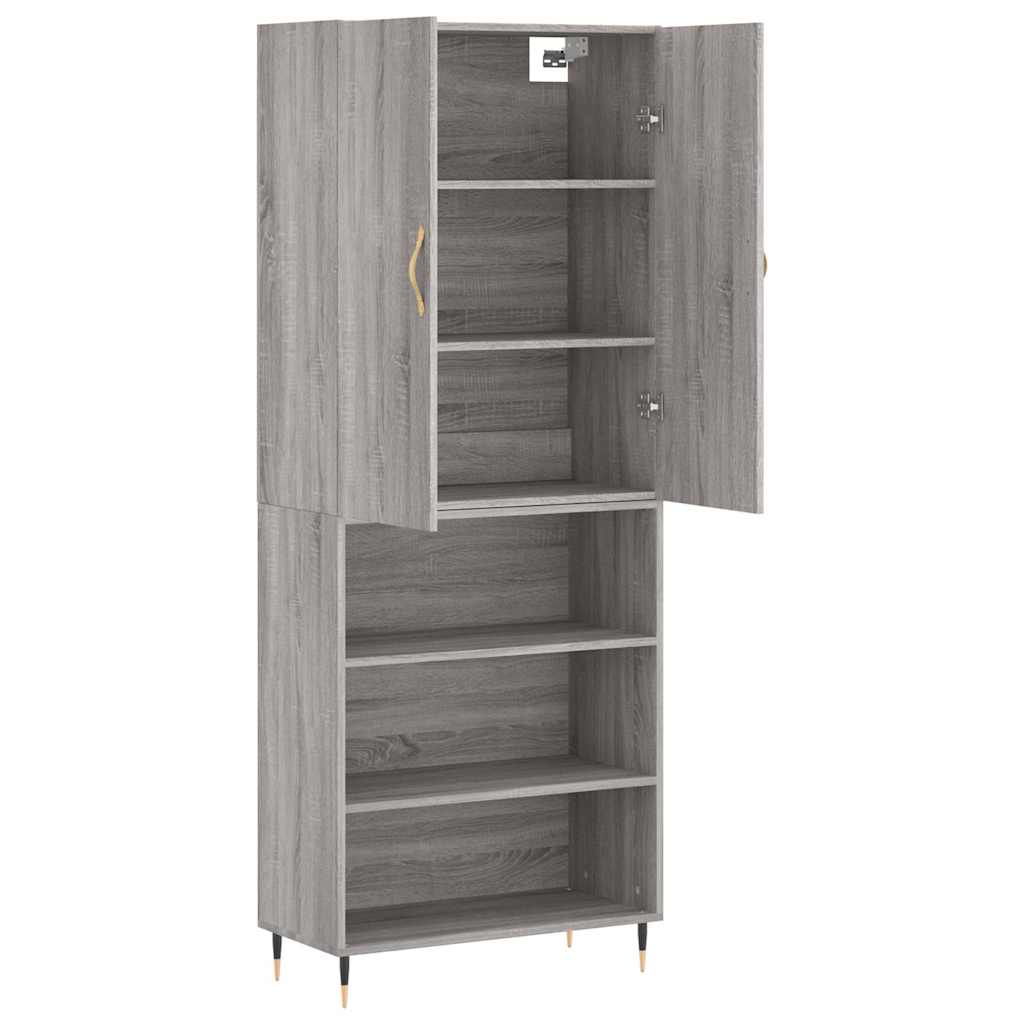 vidaXL Ντουλάπι Γκρι Sonoma 69,5 x 34 x 180 εκ. Επεξεργασμένο Ξύλο