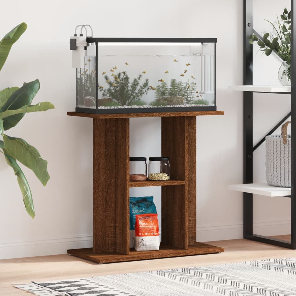 vidaXL Βάση Ενυδρείου Καφέ Δρυς 60x30x60 εκ. από Επεξεργασμένο Ξύλο