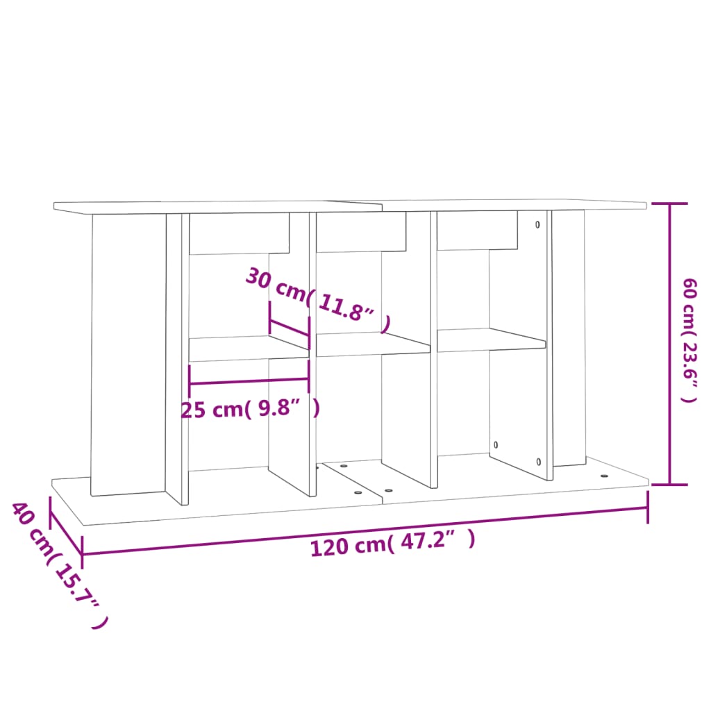 vidaXL Βάση Ενυδρείου Γκρι Sonoma 120x40x60 εκ. από Επεξεργασμένο Ξύλο