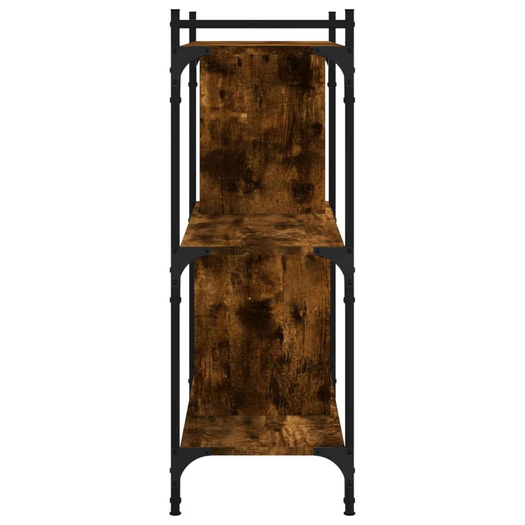 vidaXL Βιβλιοθήκη 3 Επιπέδων Καπνιστή Δρυς 76 x 32 x 88 εκ. Επεξ. Ξύλο