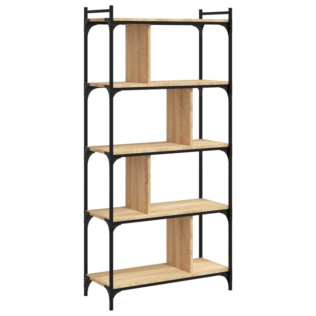 vidaXL Βιβλιοθήκη 5 Επιπέδων Sonoma Δρυς 76 x 32 x 158 εκ. Επεξ. Ξύλο
