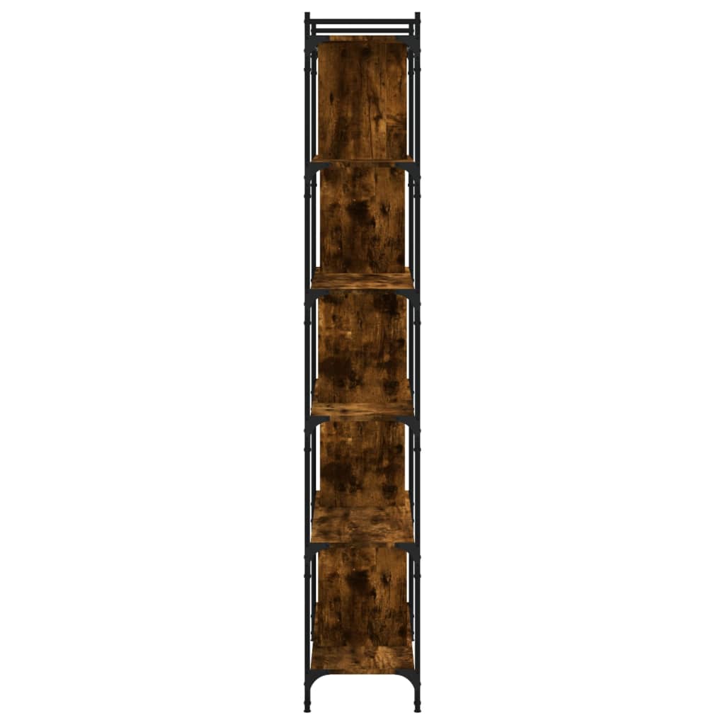 vidaXL Βιβλιοθήκη 6 Επιπέδων Καπνιστή Δρυς 76x32x192 εκ. Επεξ. Ξύλο