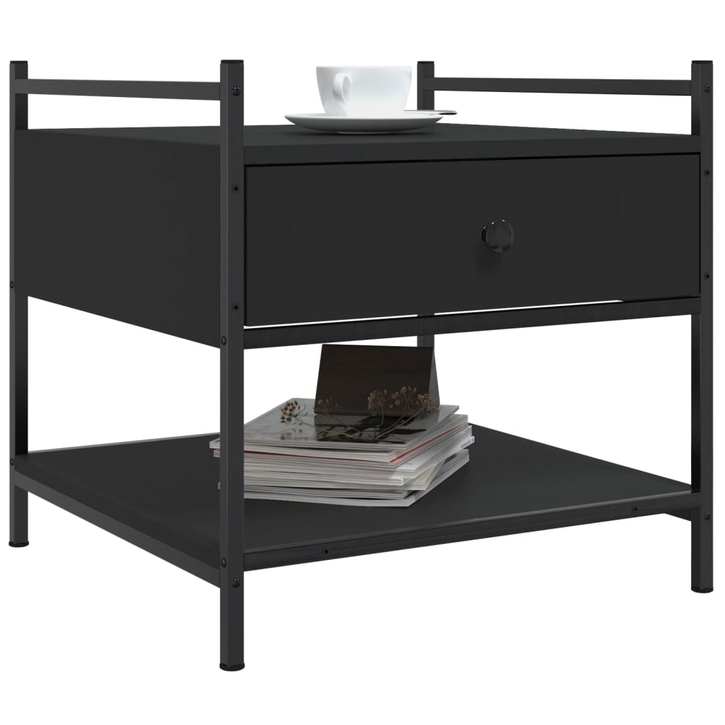 vidaXL Τραπεζάκι Σαλονιού Μαύρο 50x50x50 εκ. Επεξεργασμένο Ξύλο