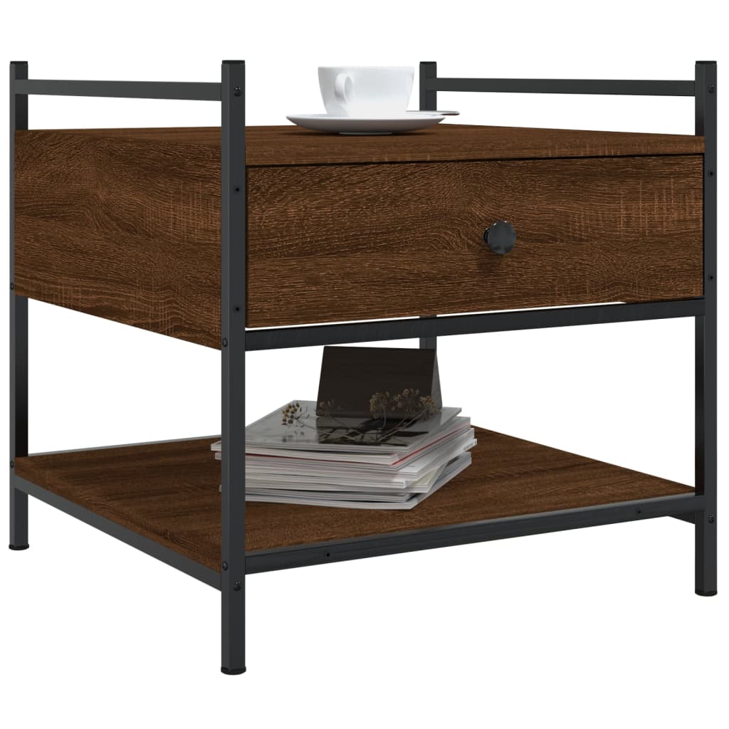 vidaXL Τραπεζάκι Σαλονιού Καφέ Δρυς 50x50x50εκ. από Επεξεργασμ. Ξύλο