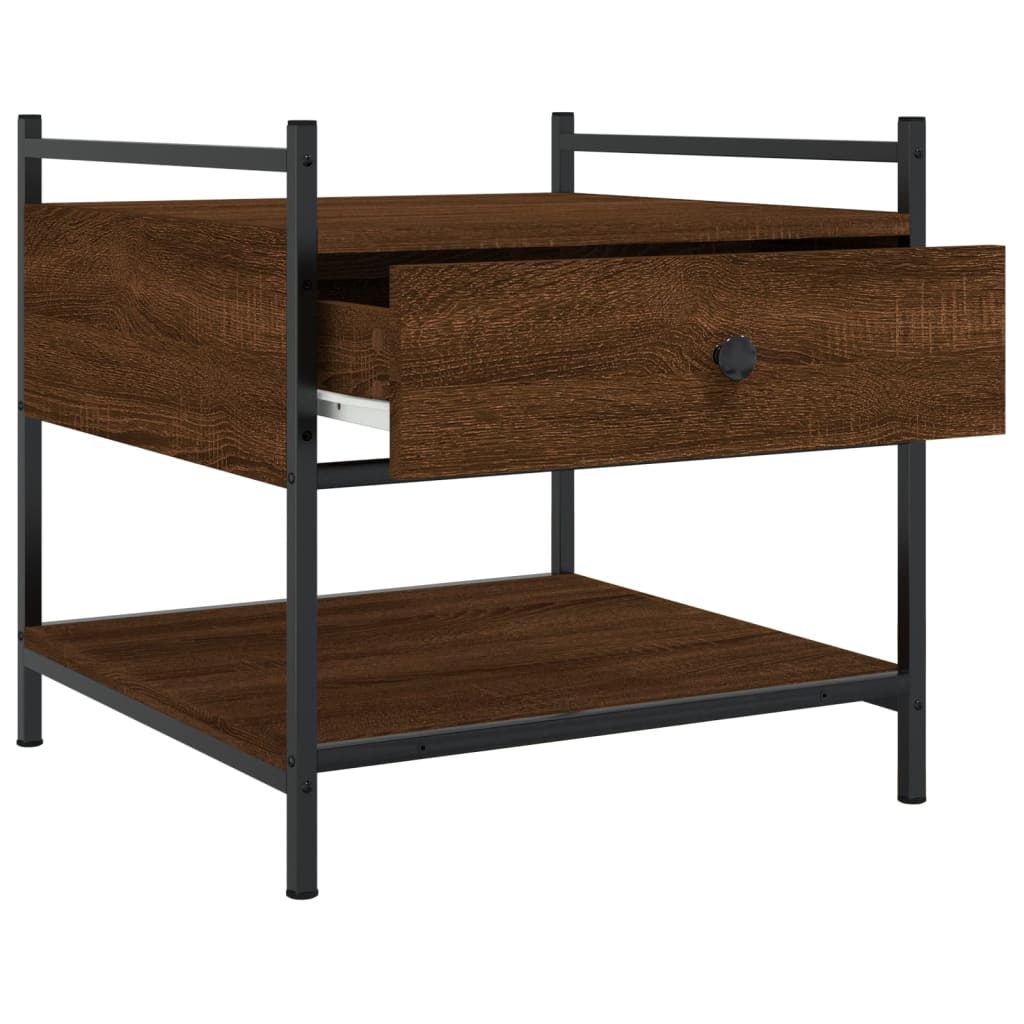 vidaXL Τραπεζάκι Σαλονιού Καφέ Δρυς 50x50x50εκ. από Επεξεργασμ. Ξύλο