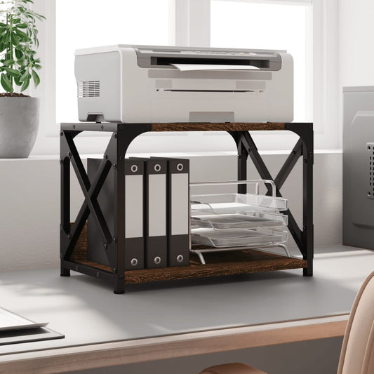 vidaXL Βάση Εκτυπωτή 2 Επιπέδων Καφέ Δρυς 44x26x31,5 εκ Επεξ. Ξύλο