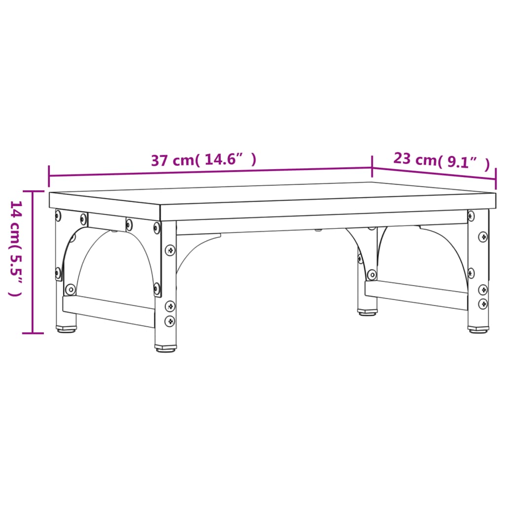 vidaXL Βάση Οθόνης Καπνιστή Δρυς 37x23x14 εκ. από Επεξεργασμένο Ξύλο