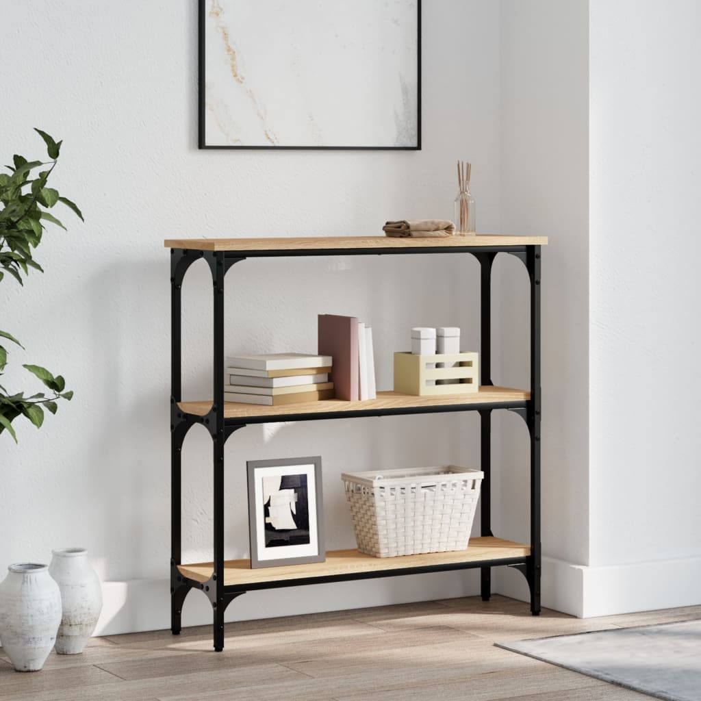 vidaXL Κονσόλα Τραπεζιού Sonoma Δρυς 75 x 22,5 x 75 εκ. από Τεχνητό Ξύλο