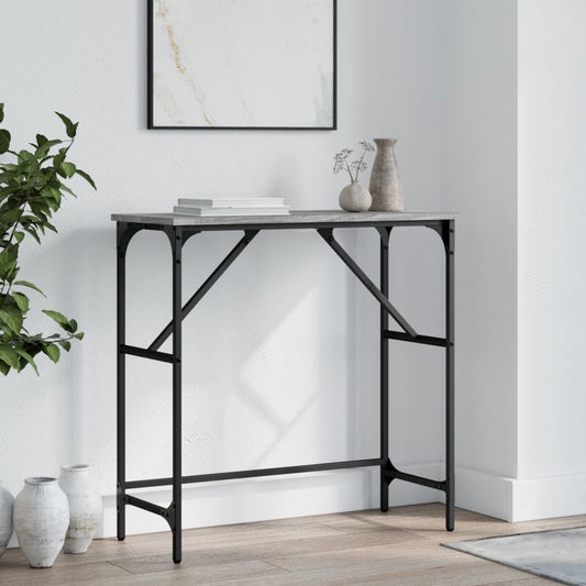 vidaXL Τραπέζι Κονσόλα Γκρι Sonoma 75x32x75 εκ. Επεξεργασμένο Ξύλο