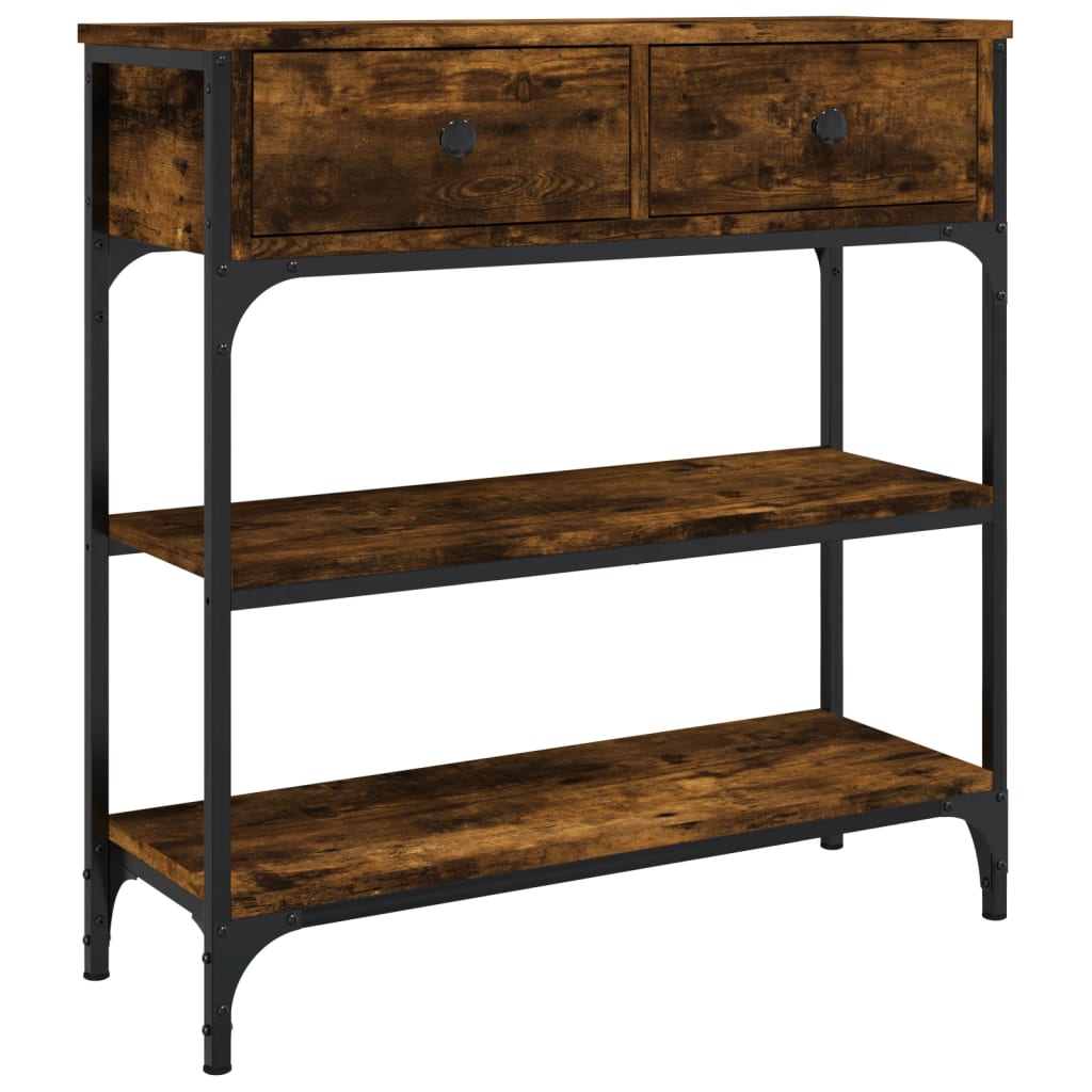 vidaXL Τραπέζι Κονσόλα Καπνιστή Δρυς 72,5x25x75 εκ. Επεξεργ. Ξύλο