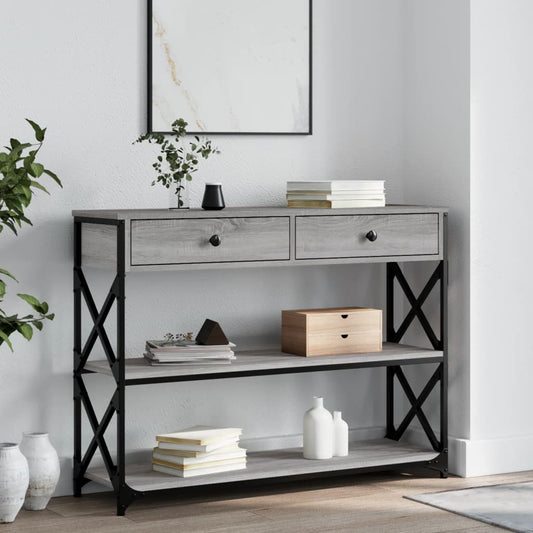 vidaXL Τραπέζι Κονσόλα Γκρι Sonoma 100x28x75 εκ. Επεξεργασμένο Ξύλο
