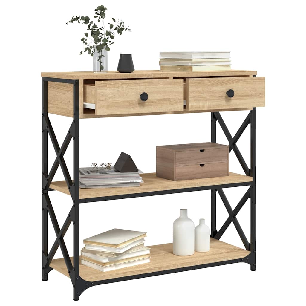 vidaXL Τραπέζι Κονσόλα Sonoma Δρυς 75 x 28 x 75 εκ. Επεξεργασμένο Ξύλο