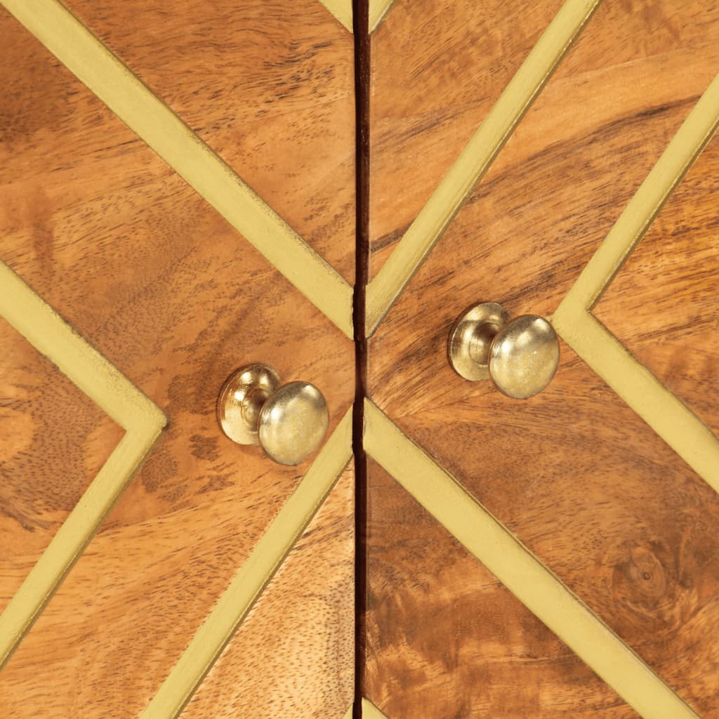 vidaXL Τραπεζάκι Σαλονιού Καφέ/Μαύρο 80x50x40εκ. από Μασίφ Ξύλο Μάνγκο