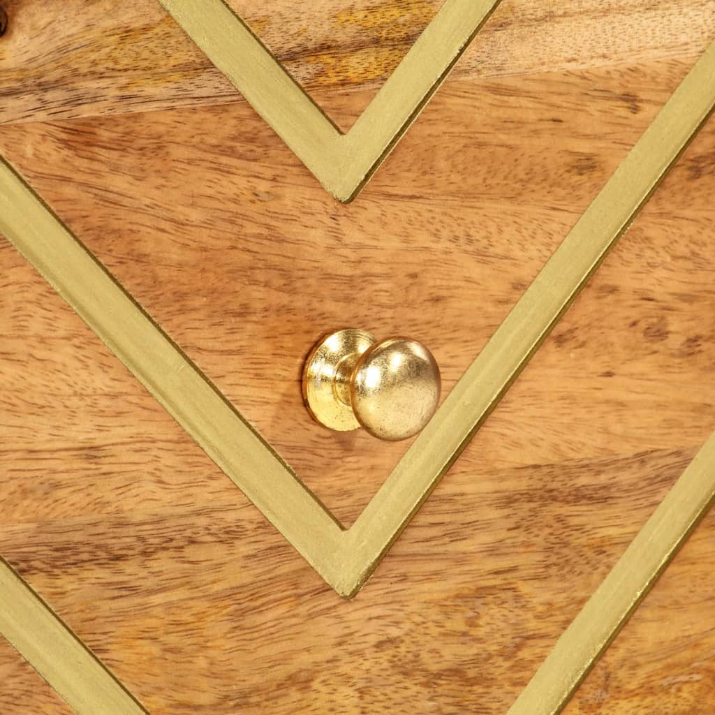 vidaXL Κομοδίνα 2 τεμ. Καφέ και Μαύρο από Μασίφ Ξύλο Μάνγκο