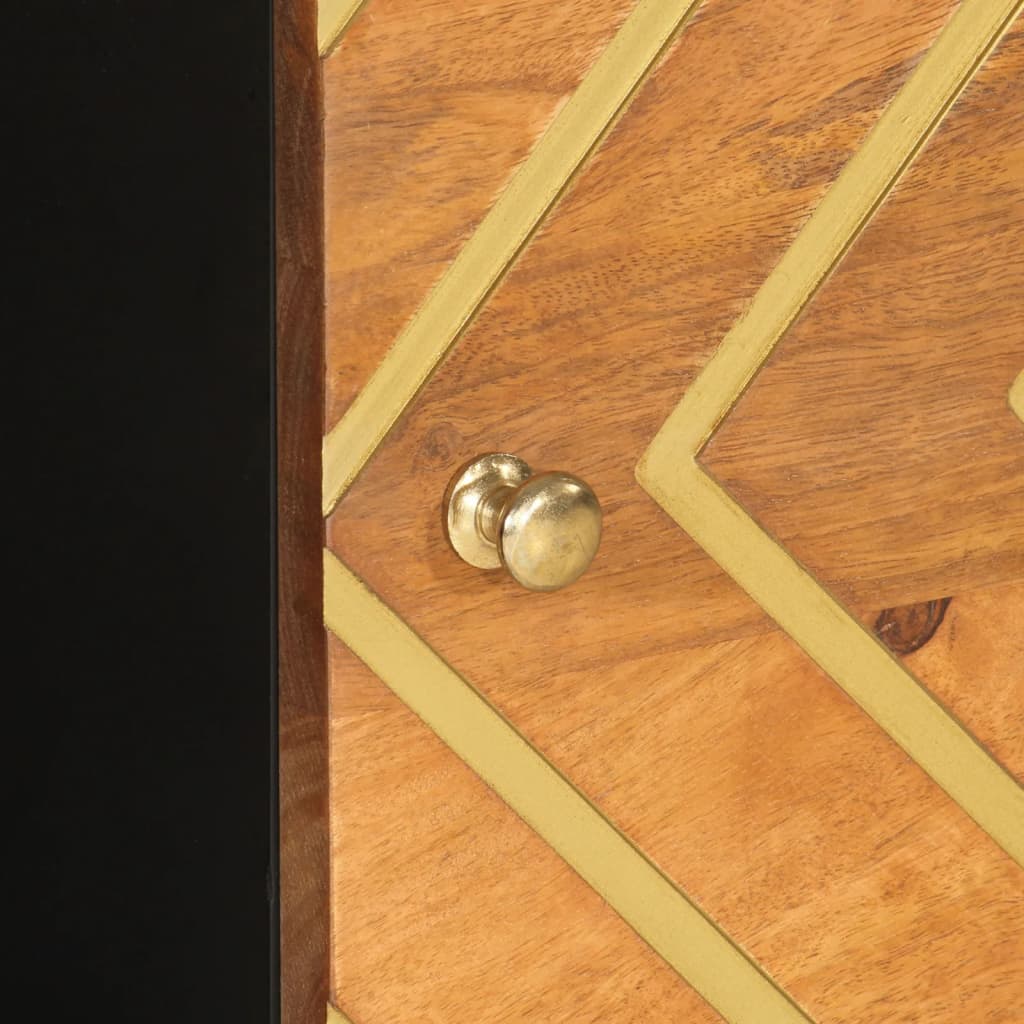 vidaXL Τραπεζάκι Σαλονιού Καφέ / Μαύρο 100x54x40 εκ. Μασίφ Ξύλο Μάνγκο