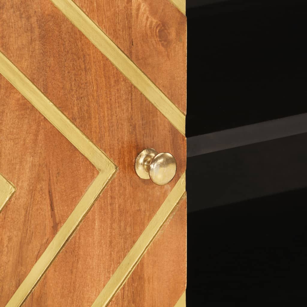 vidaXL Έπιπλο Τηλεόρασης Καφέ/Μαύρο 80x31,5x46 εκ. Μασίφ Ξύλο Μάνγκο