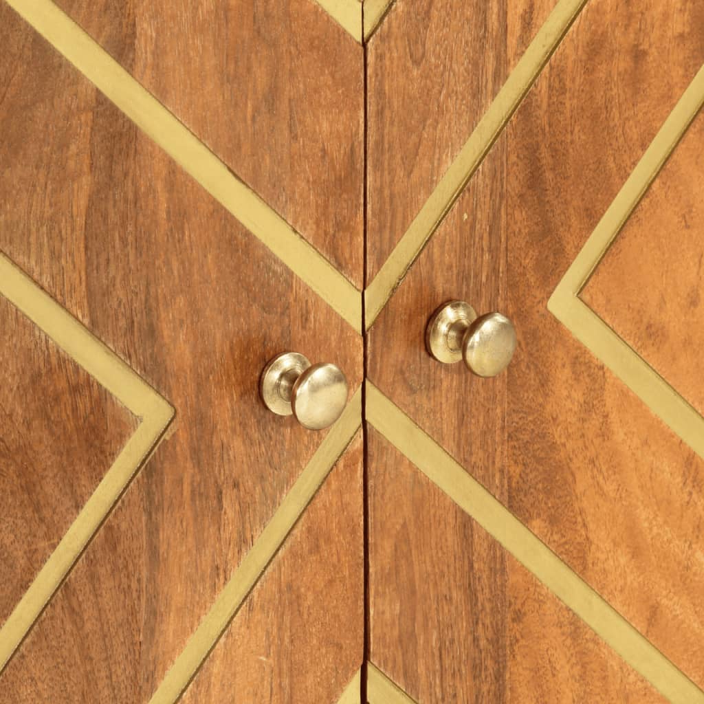 vidaXL Βοηθητικό Έπιπλο Καφέ/Μαύρο 60x33,5x75 εκ. Μασίφ Ξύλο Μάνγκο