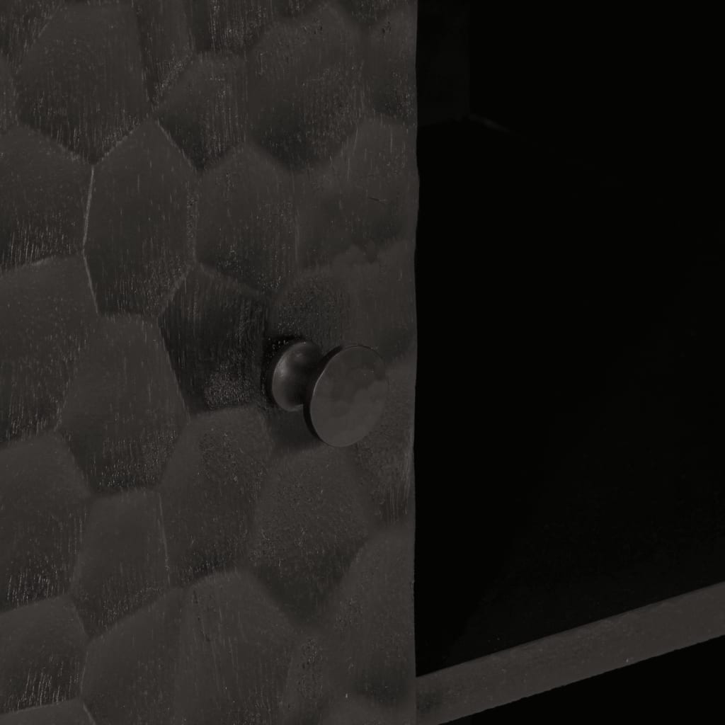 vidaXL Βοηθητικό Ντουλάπι Μαύρο 90 x 33 x 75 εκ. από Μασίφ Ξύλο Μάνγκο