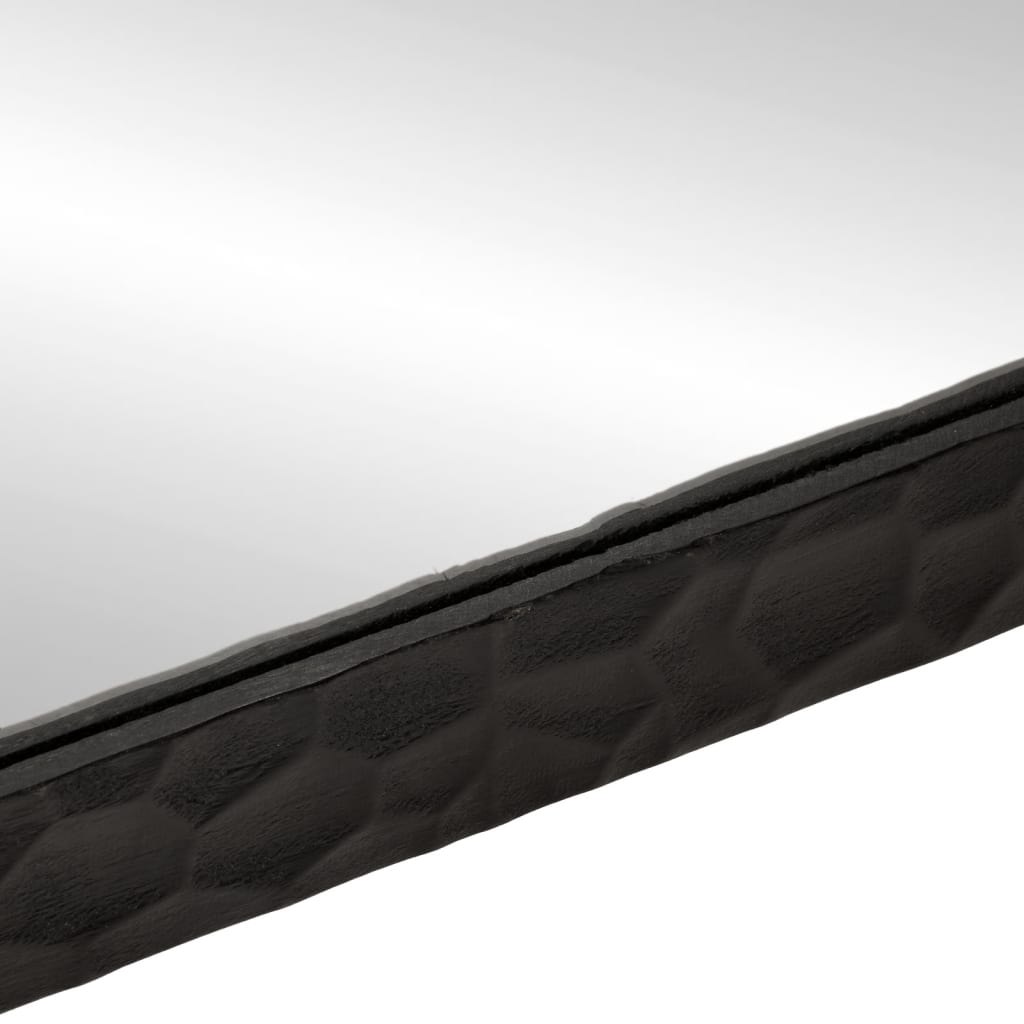 vidaXL Καθρέφτης Μπάνιου Μαύρος 50x70x2,5 εκ. Μασίφ Ξύλο Μάνγκο/Γυαλί