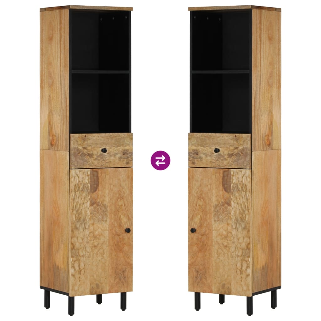 vidaXL Ντουλάπι Μπάνιου 38 x 33 x 160 εκ. από Μασίφ Ξύλο Μάνγκο
