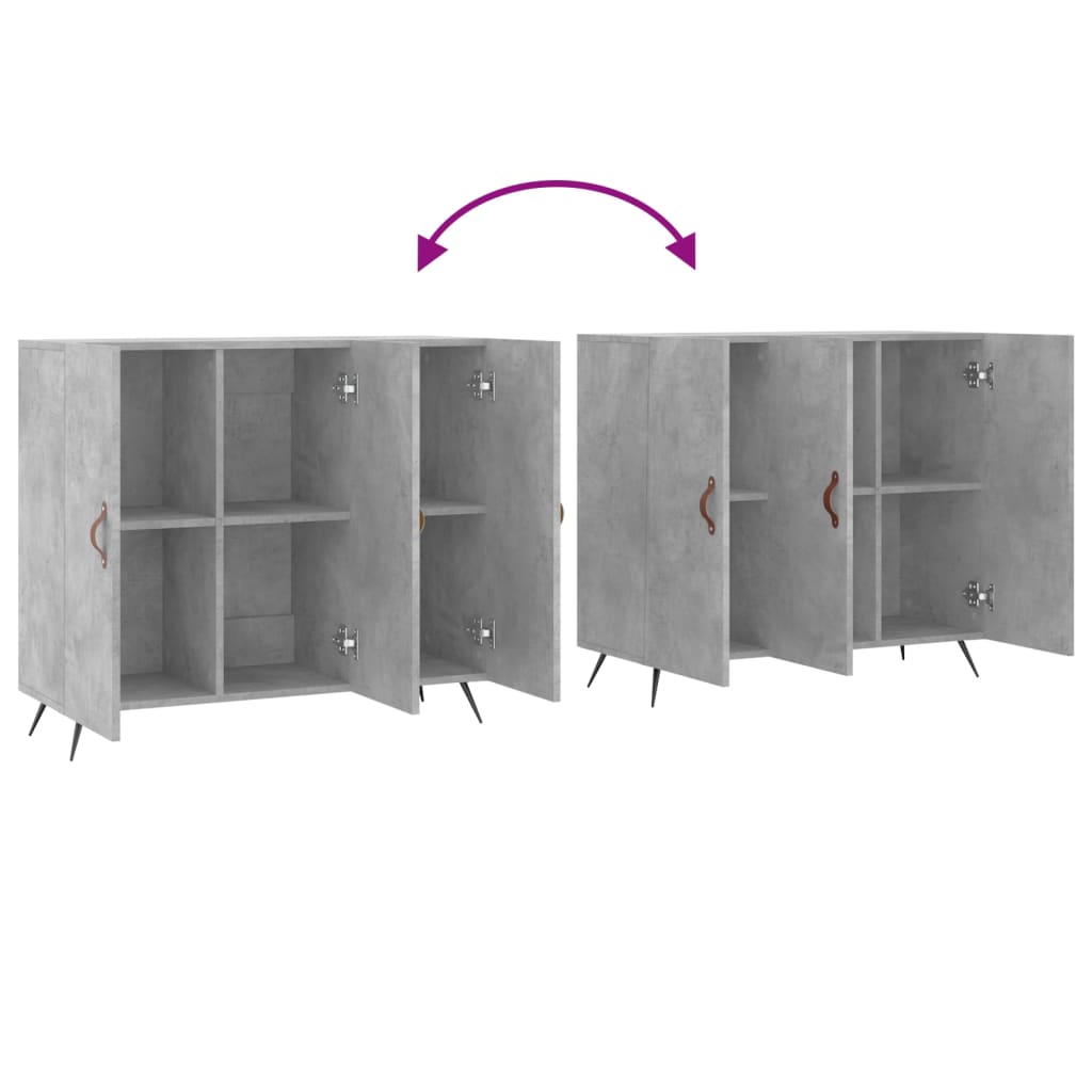 vidaXL Ντουλάπι Γκρι Σκυροδέματος 90x34x80 εκ. Επεξεργασμένο Ξύλο