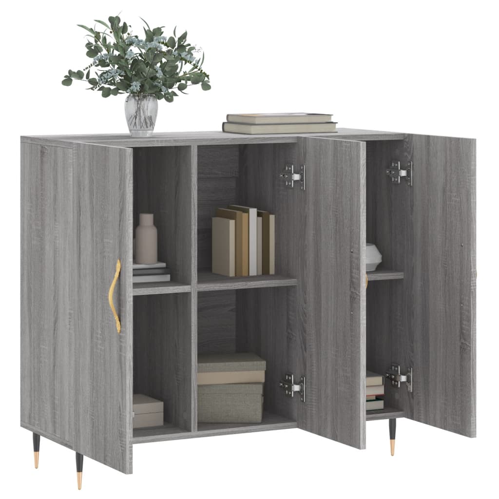 vidaXL Ντουλάπι Γκρι Sonoma 90 x 34 x 80 εκ. από Επεξεργασμένο Ξύλο