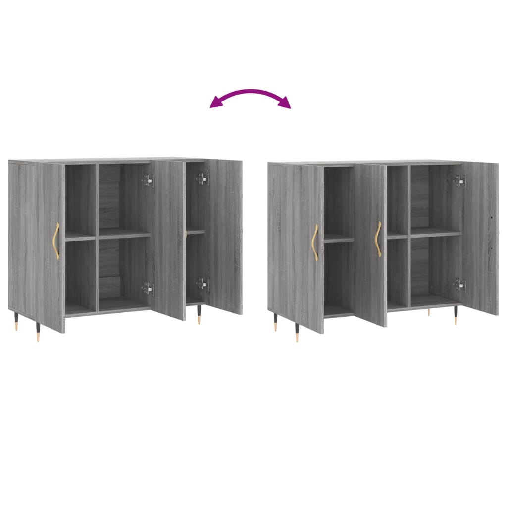vidaXL Ντουλάπι Γκρι Sonoma 90 x 34 x 80 εκ. από Επεξεργασμένο Ξύλο