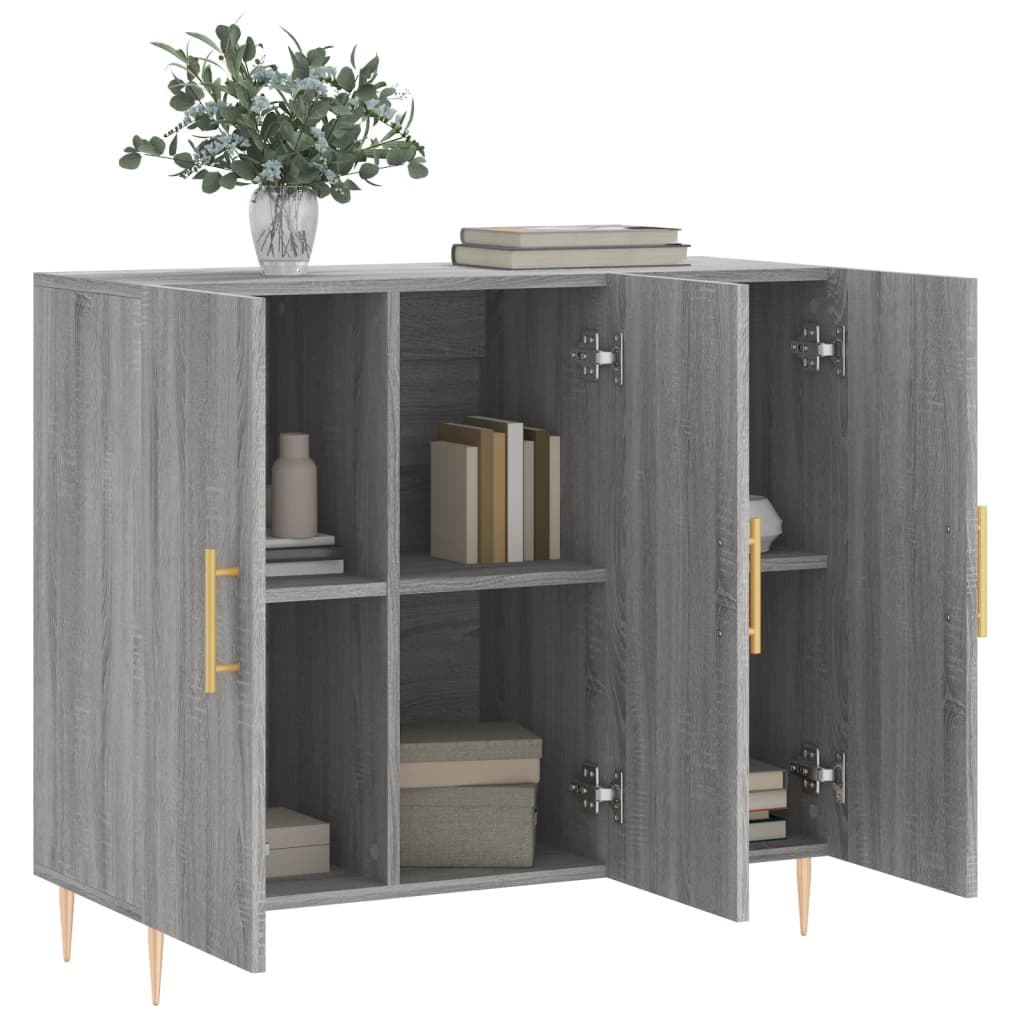 vidaXL Ντουλάπι Γκρι Sonoma 90 x 34 x 80 εκ. από Επεξεργασμένο Ξύλο