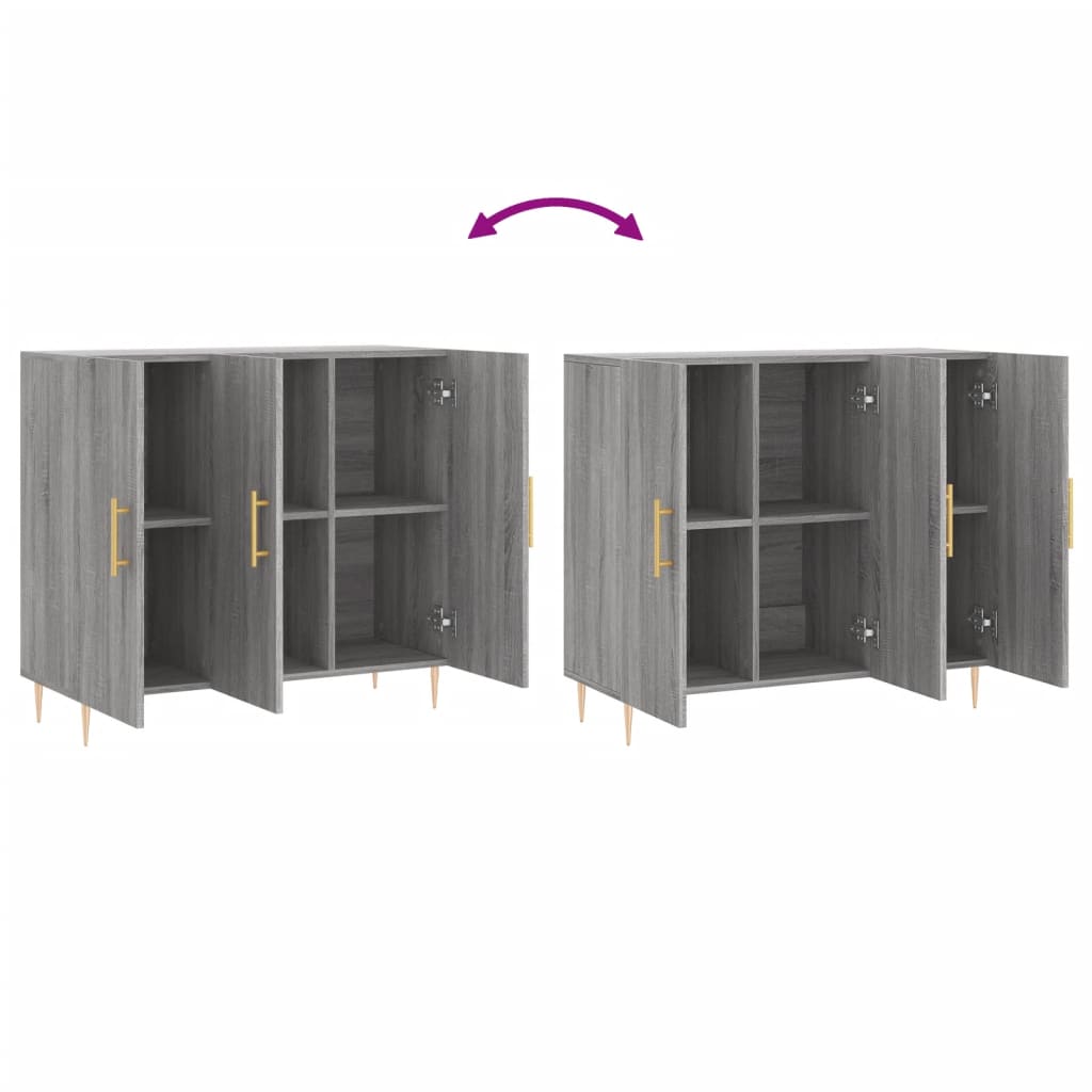 vidaXL Ντουλάπι Γκρι Sonoma 90 x 34 x 80 εκ. από Επεξεργασμένο Ξύλο