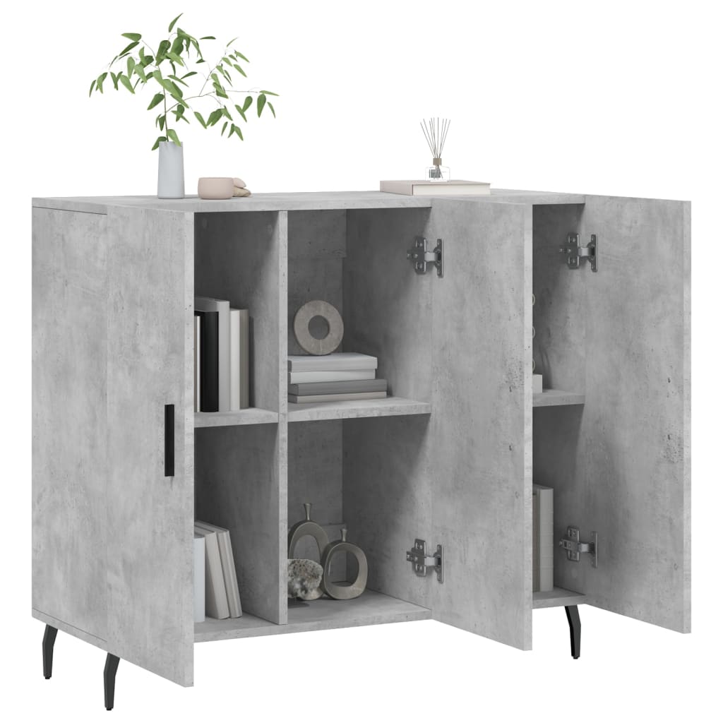 vidaXL Ντουλάπι Γκρι Σκυροδέματος 90x34x80 εκ. Επεξεργασμένο Ξύλο